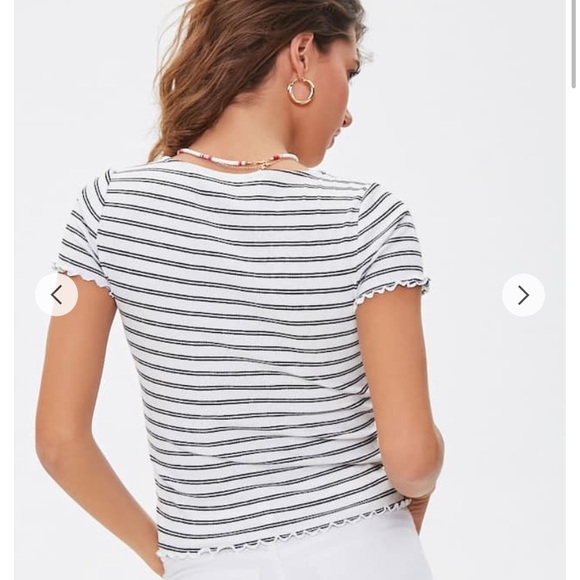 SOLD Forever 21 Black and white striped top - Picture 5 of 6